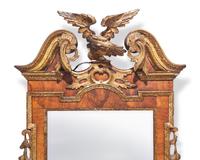 A Large Chippendale Parcel-Gilt And Mahogany-Veneered Looking Glass