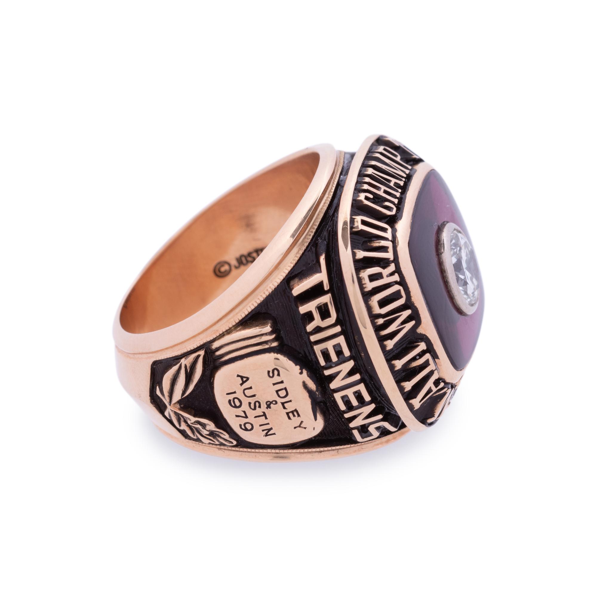A Rare 1979 Muhammad Ali Commissioned Jostens Gold and Diamond Three Time Heavyweight Boxing Championship Ring