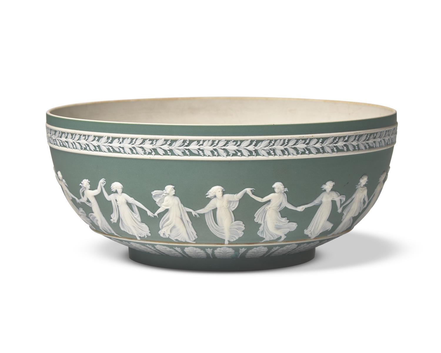 A Wedgwood Sage Green Jasperware Centerpiece Bowl