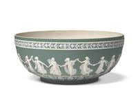 A Wedgwood Sage Green Jasperware Centerpiece Bowl