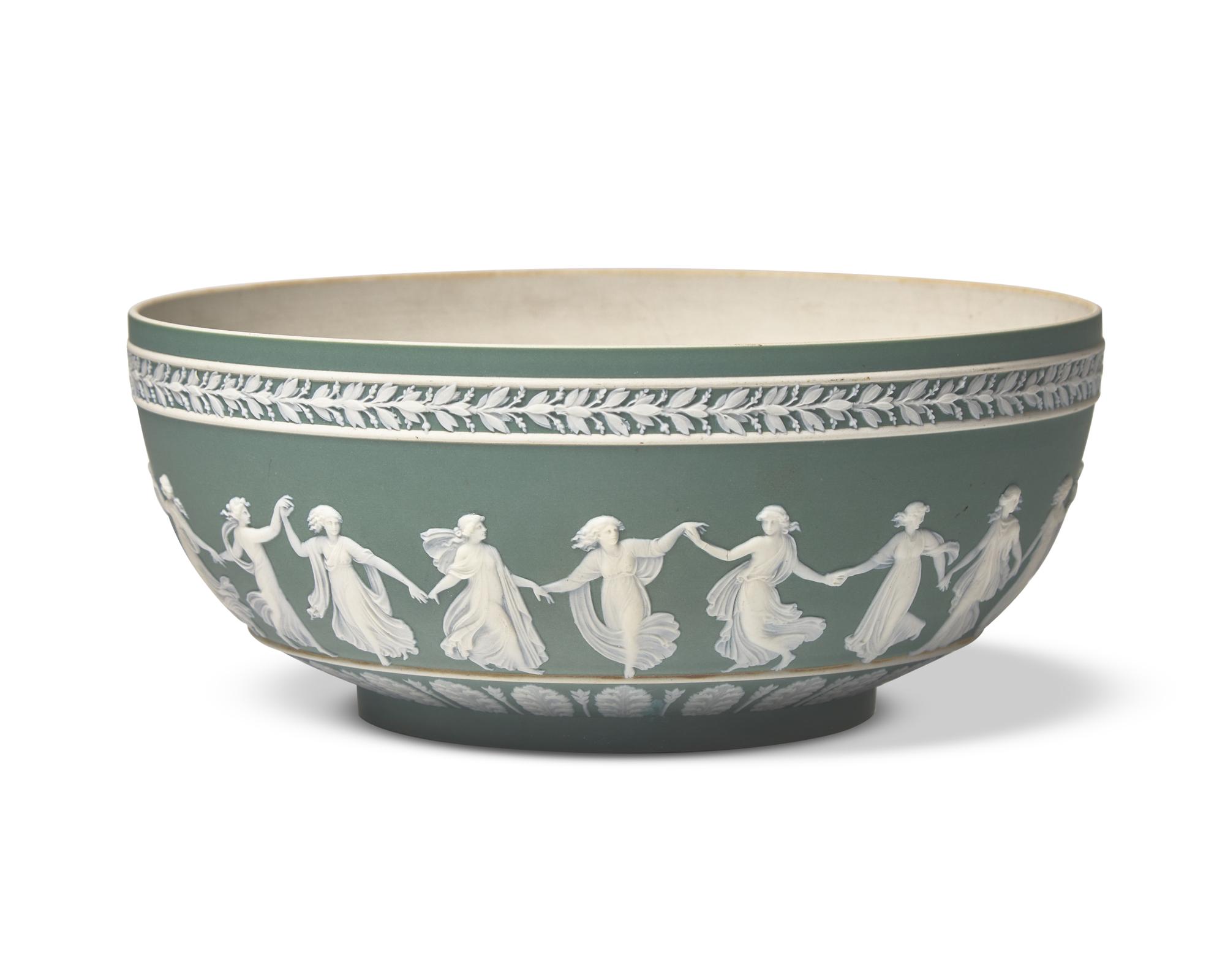 A Wedgwood Sage Green Jasperware Centerpiece Bowl