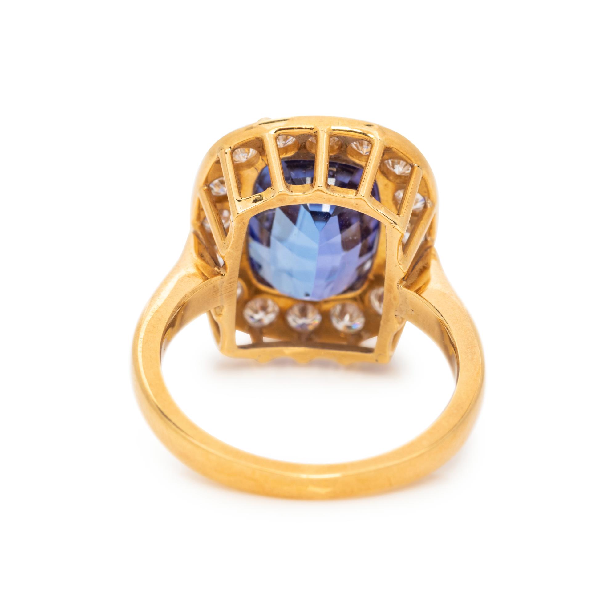 TANZANITE AND DIAMOND RING