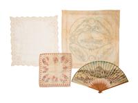 Collection of Thirteen Fans & Three Handkerchiefs, 1850-1930