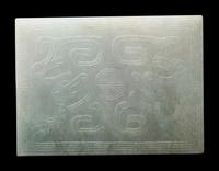 Three Chinese Apple Green and White Jadeite Buckles, 19th-20th Century 清晚期 翡翠帶扣三件