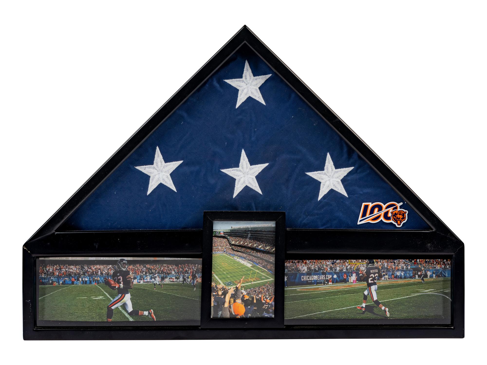 An Impressive Display Featuring a Untied States Flag Flown at Soldier Field During Devin Hester's NFL Record Tying Performance