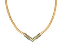 BALESTRA, YELLOW GOLD, EMERALD, AND DIAMOND NECKLACE