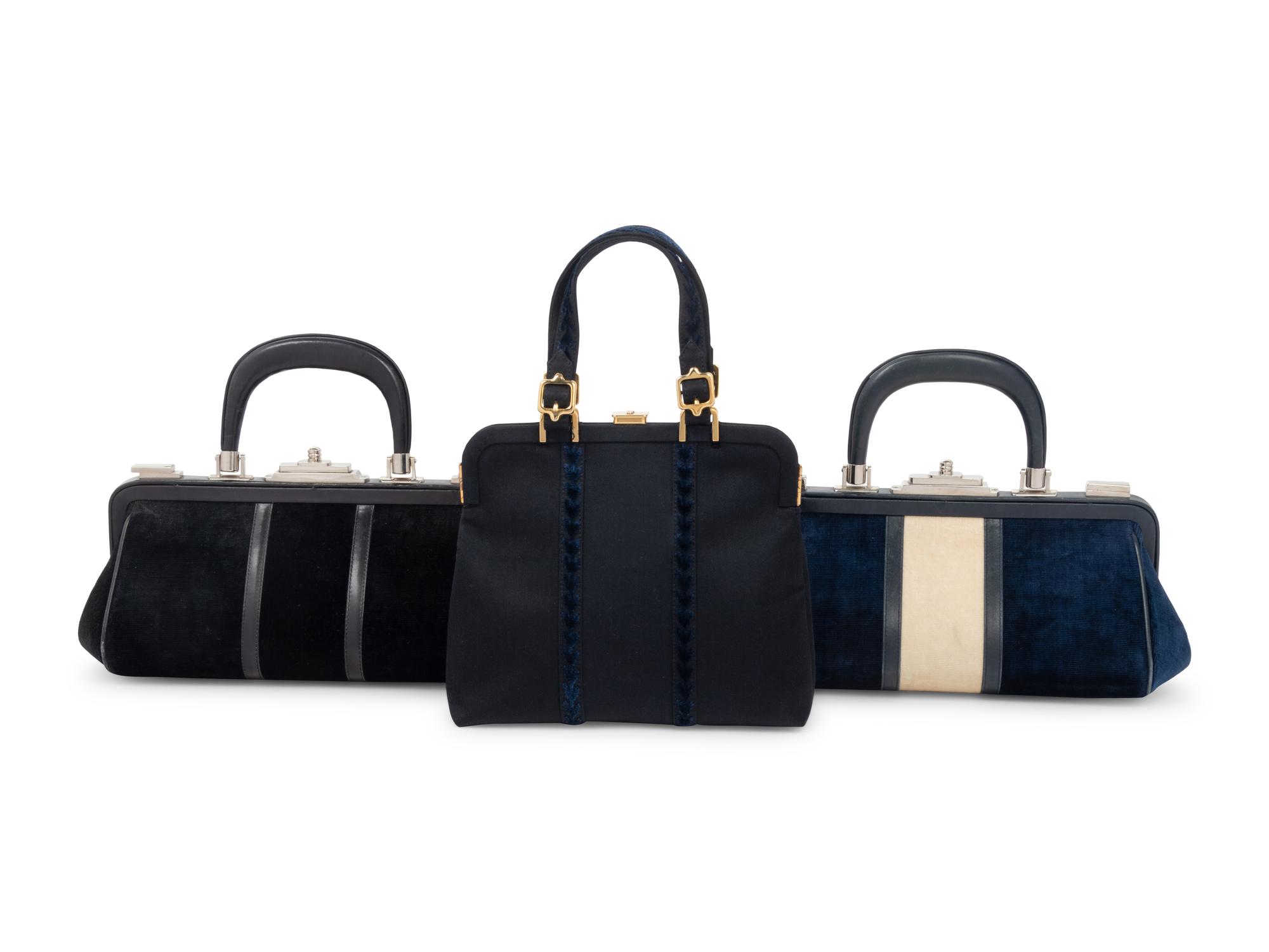 Three Roberta Di Camerino Frame Bags, 1970s