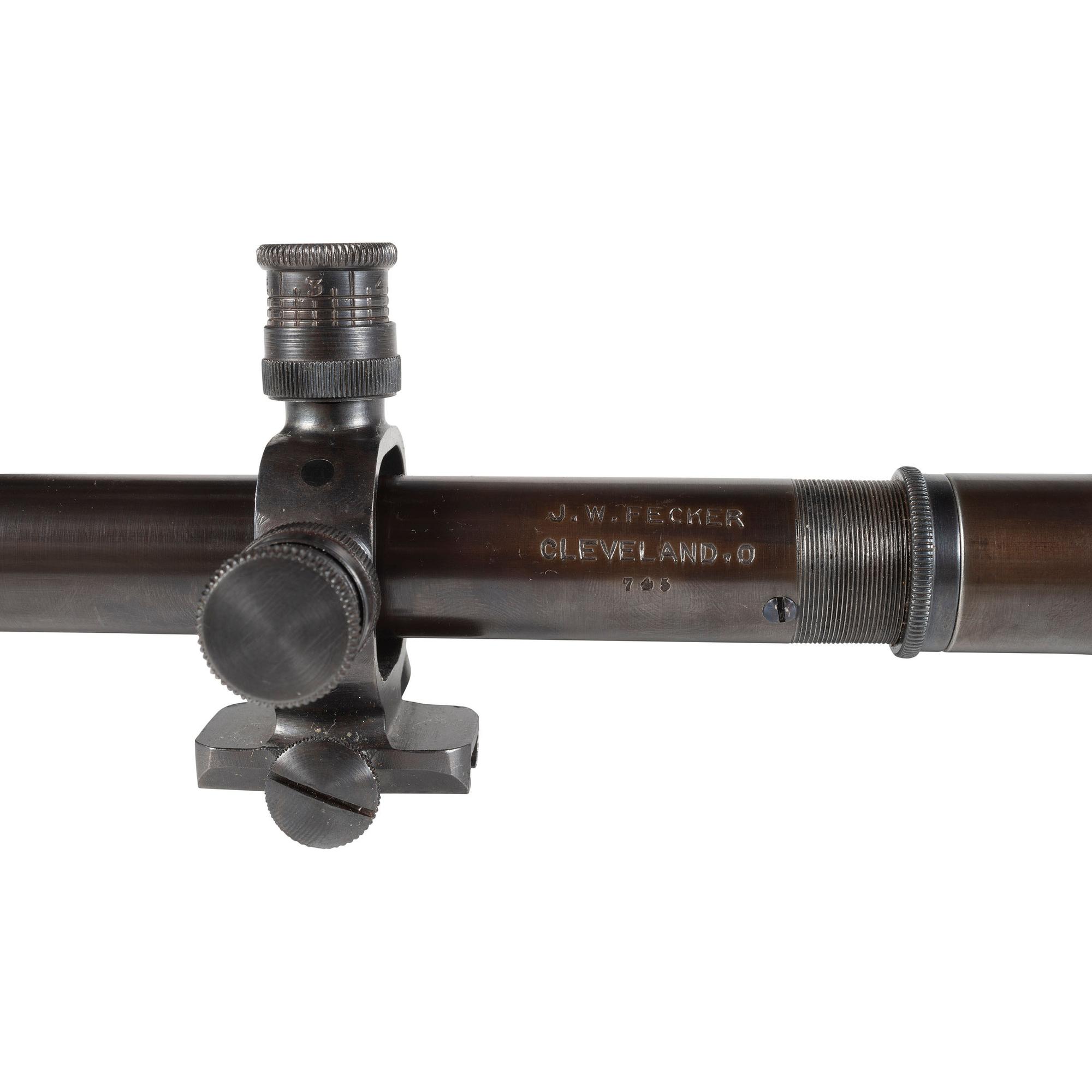 Vintage Pre-WWII J.W. Fecker Rifle Scope with Adjustable Mounts