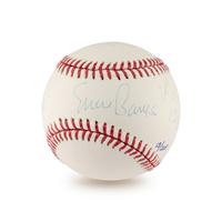 An Ernie Banks 1958 Season Stat Inscribed Signed Autograph Baseball (Beckett Authentication Services)
