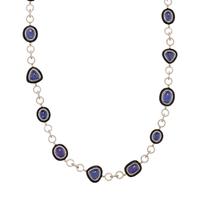 TANZANITE, BLACK ONYX AND DIAMOND NECKLACE