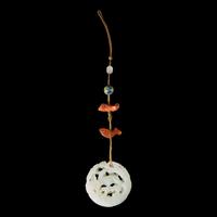 A Chinese White Jade Reticulated 'Phoenix' Pendant — 白玉鏤雕鳳鳥紋玉子岡佩