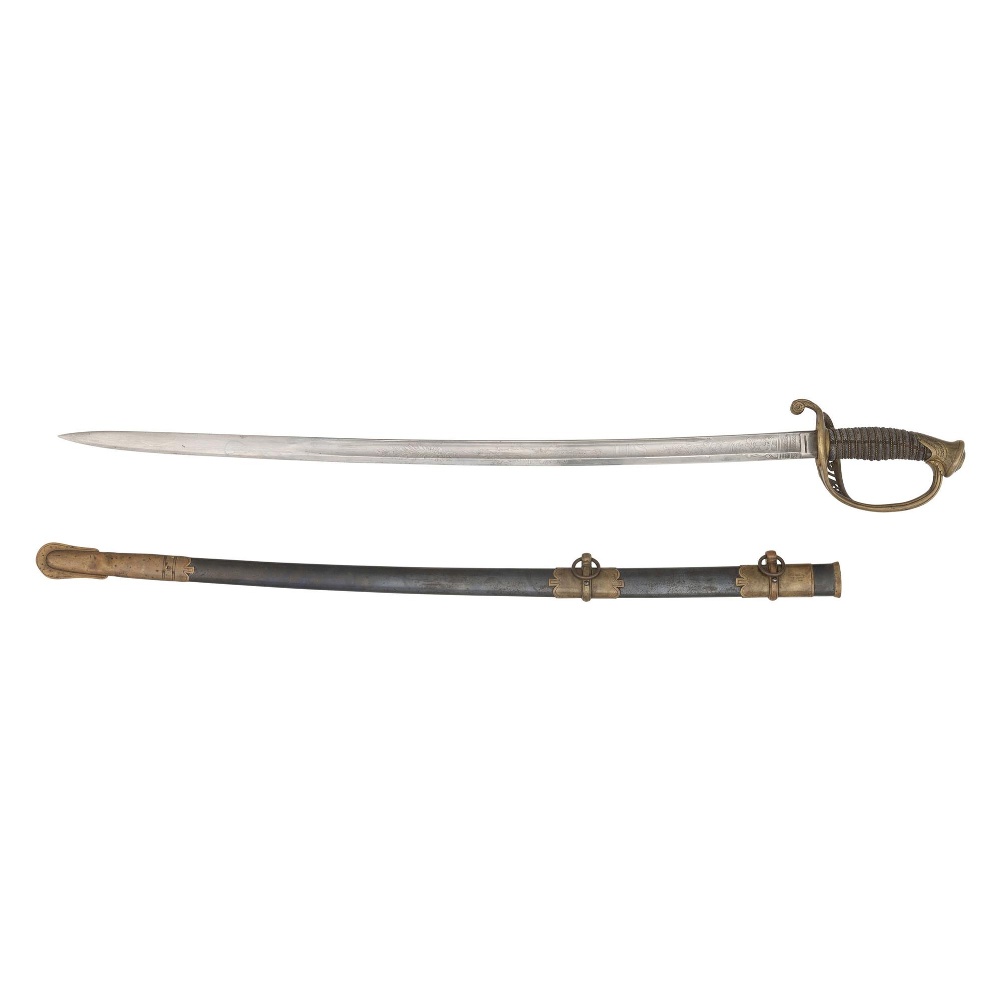 Ames Model 1850 Staff & Field Officer's Sword Inscribed to Lt. Albion W. Tourgee - 105th OH Infantry - Captured by John Hunt Morgan's Raiders