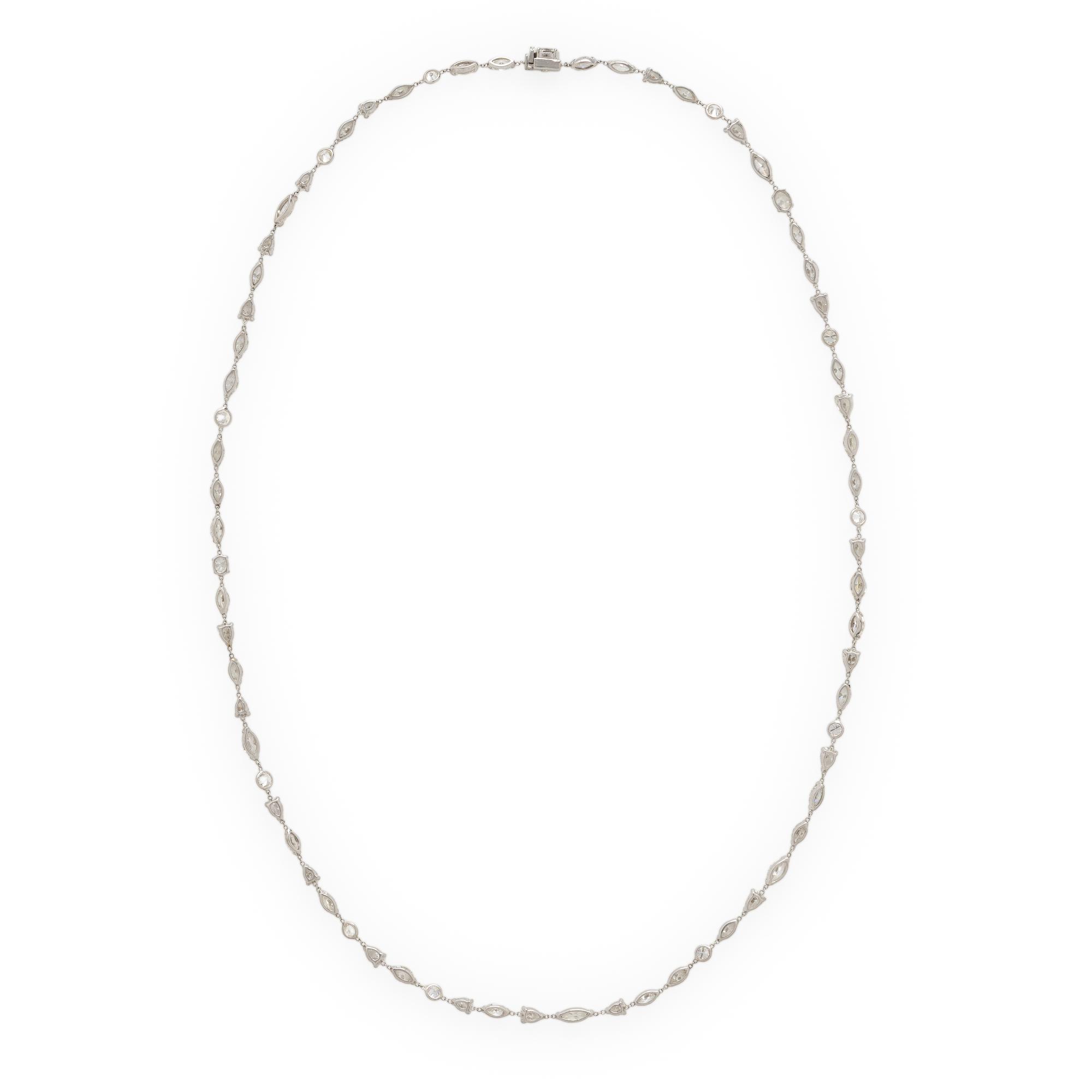 Diamond and White Gold Long Chain