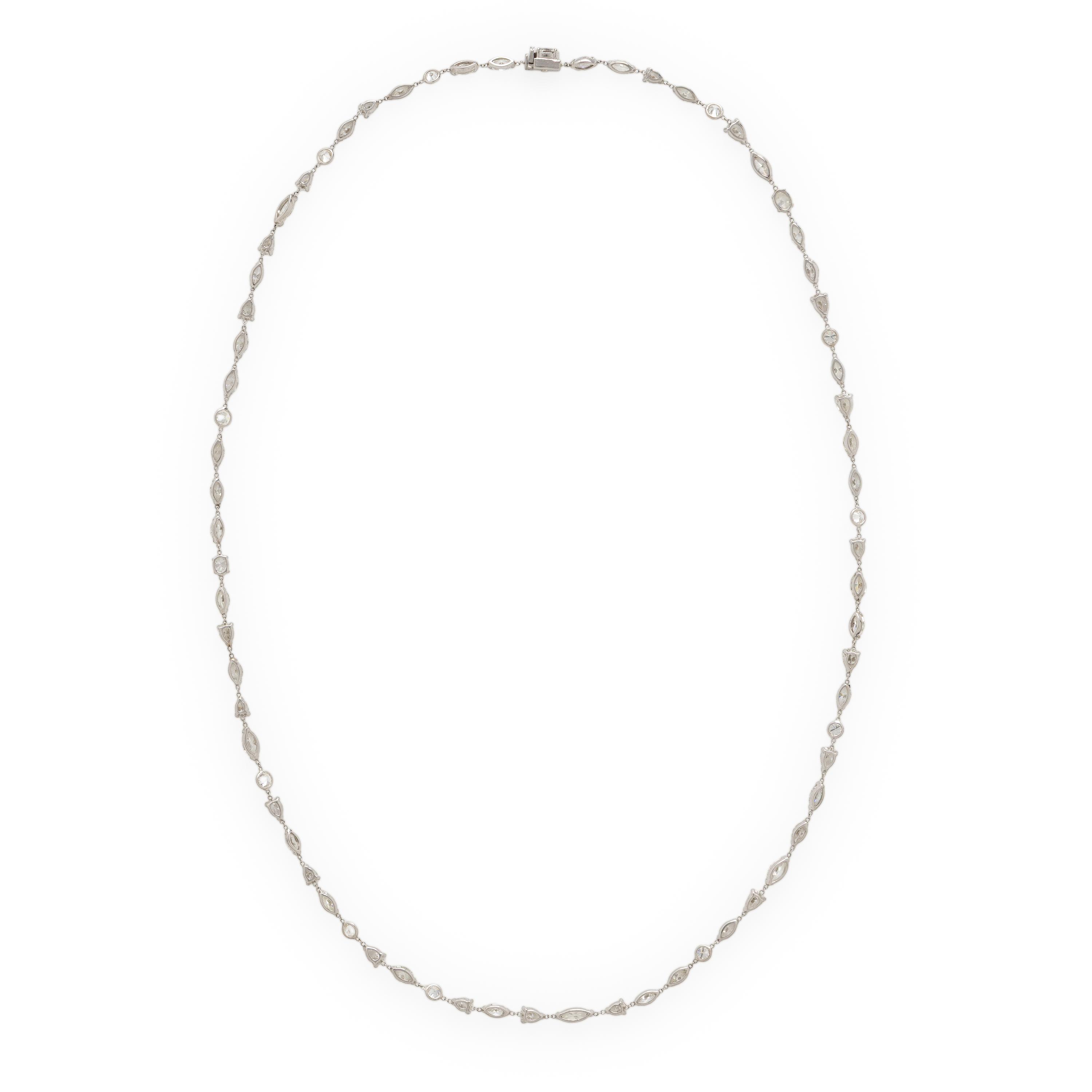 Diamond and White Gold Long Chain