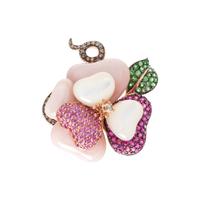 CONVERTIBLE MULTIGEM AND DIAMOND FLOWER RING/PENDANT