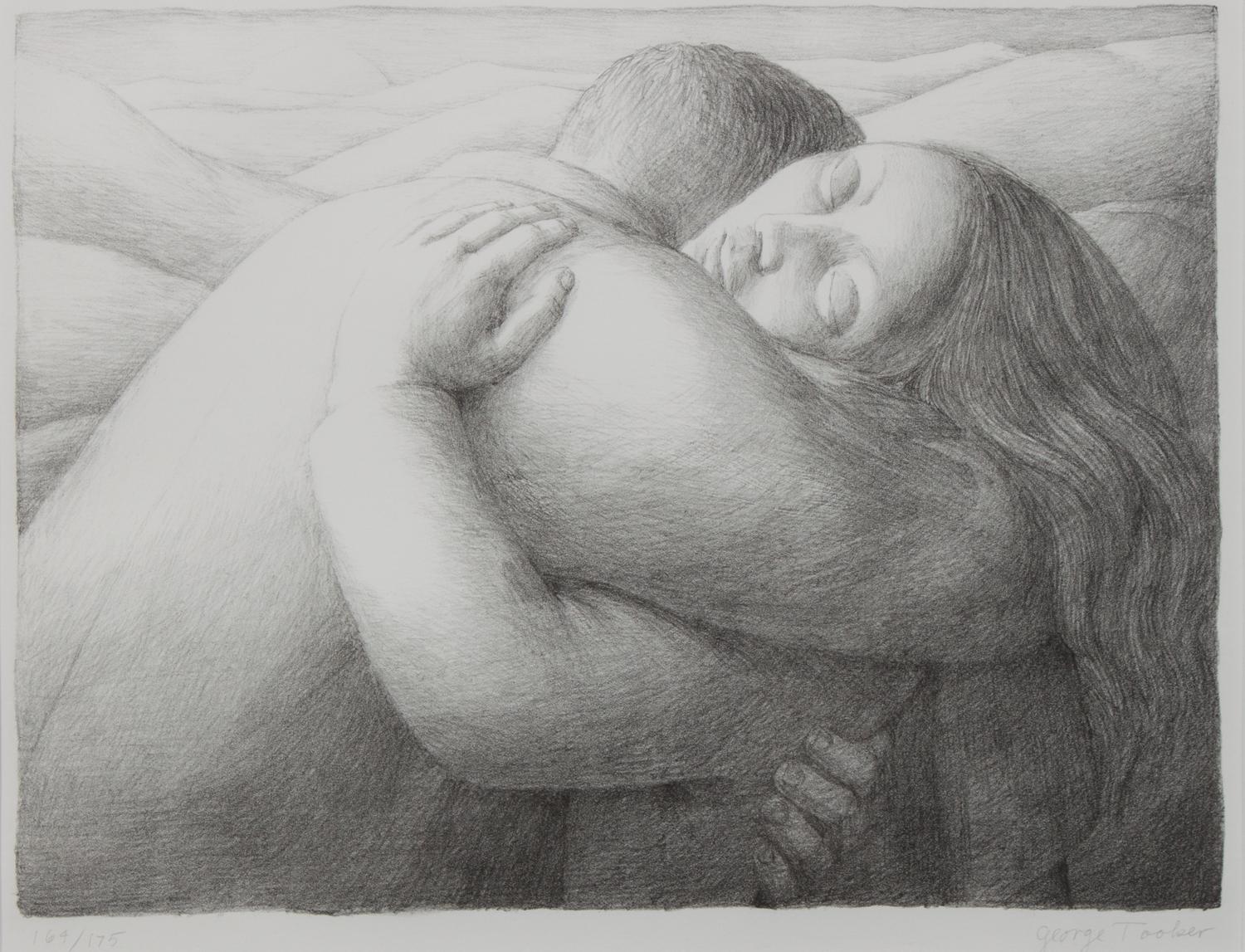 George Tooker, (American, 1920-2011), Embrace (Lovers), 1982