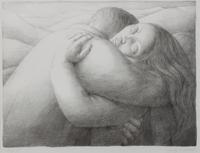 George Tooker, (American, 1920-2011), Embrace (Lovers), 1982