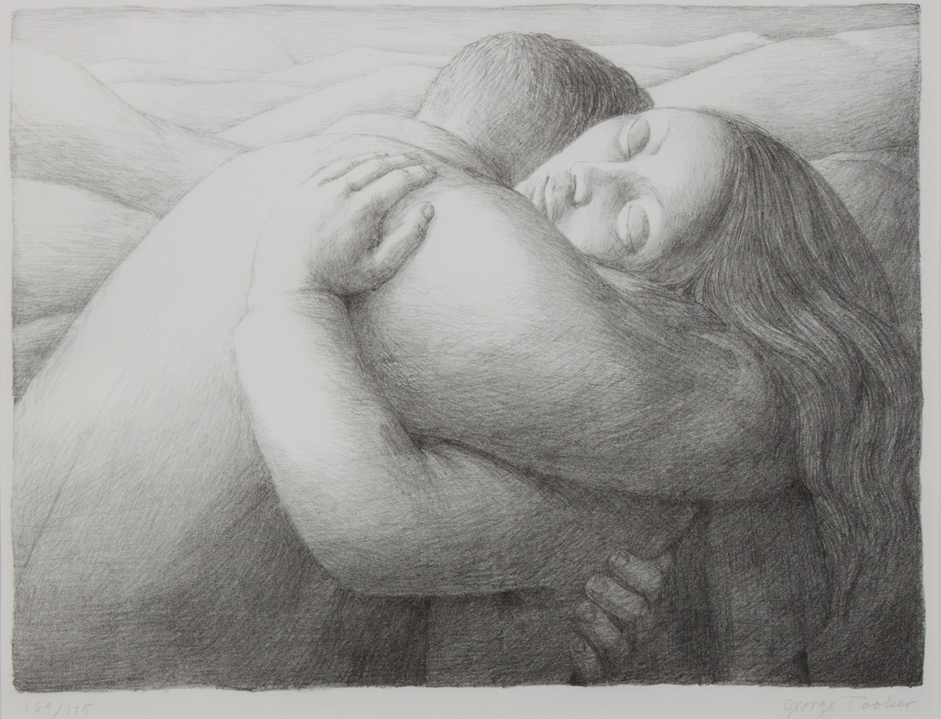 George Tooker, (American, 1920-2011), Embrace (Lovers), 1982