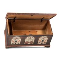 A Federal Flower and Compass Decorated Poplar and Pine Elisabet Conradin Blanket Chest