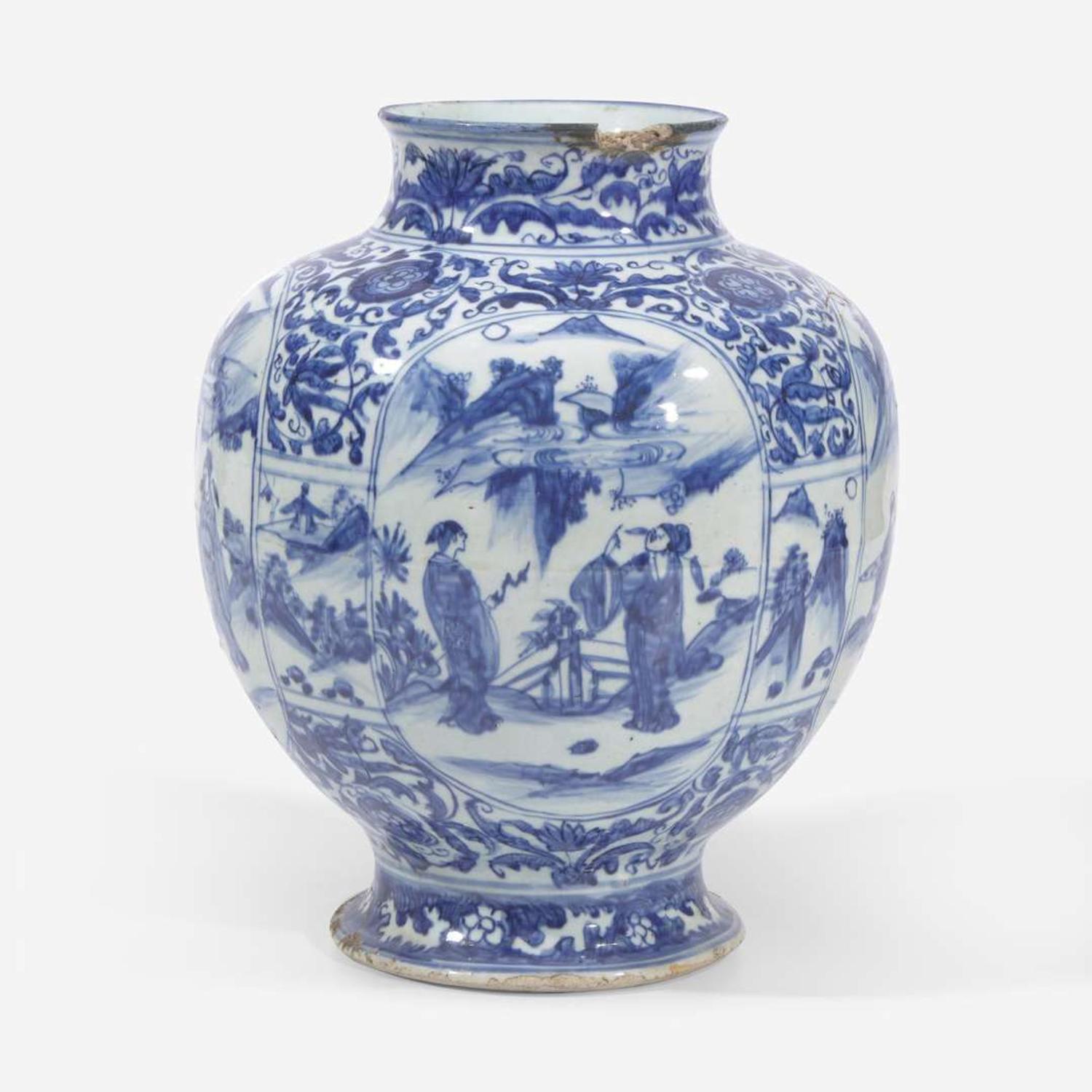 A Chinese blue and white porcelain jar 青花罐 17th century ????