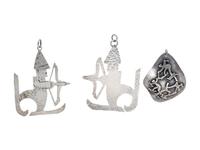 A Collection of Sterling Silver Ski Motif Pendants, Sandersen,
