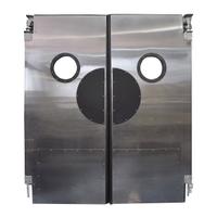 A Pair of Steel Swinging Kitchen Doors 72" W x 4" D x 82" H — United States, 20th Century