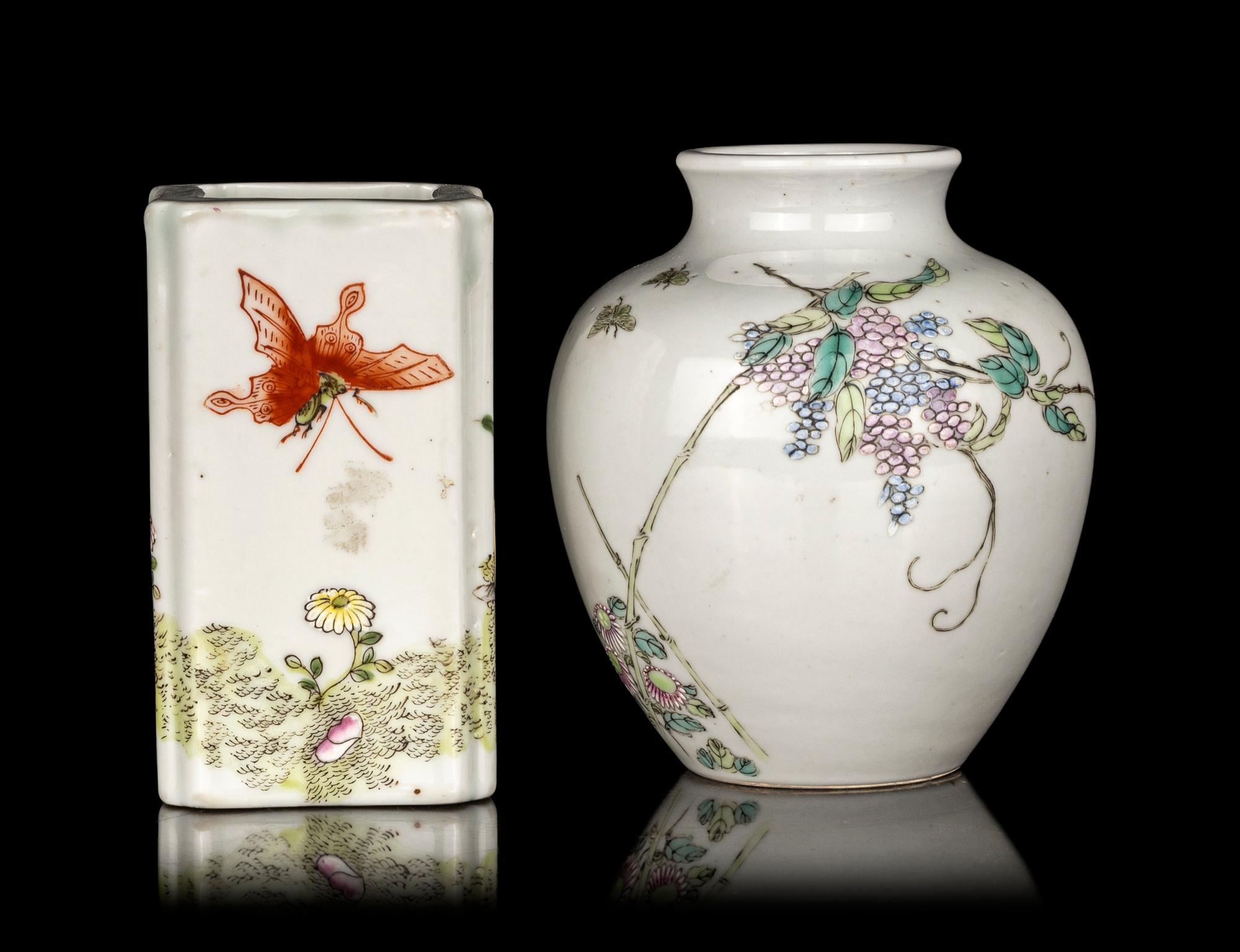 Two Chinese Famille Rose Porcelain Vessels