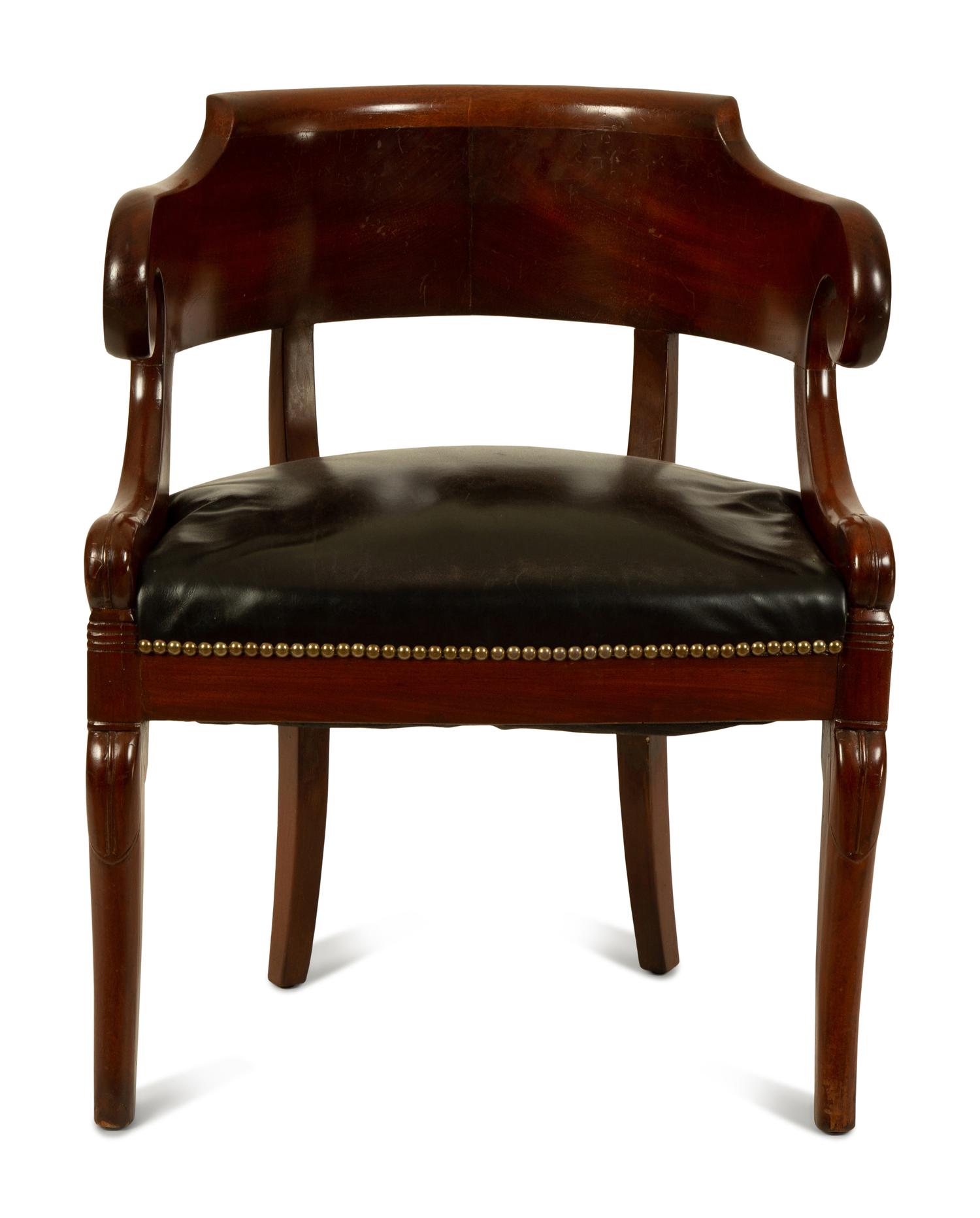 A Regency Mahogany Desk Chair — 19TH CENTURY