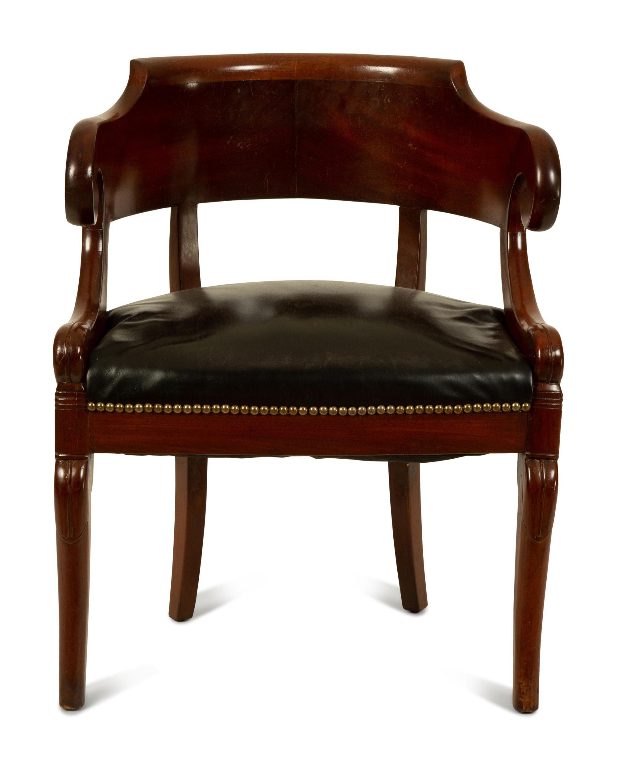 A Regency Mahogany Desk Chair — 19TH CENTURY