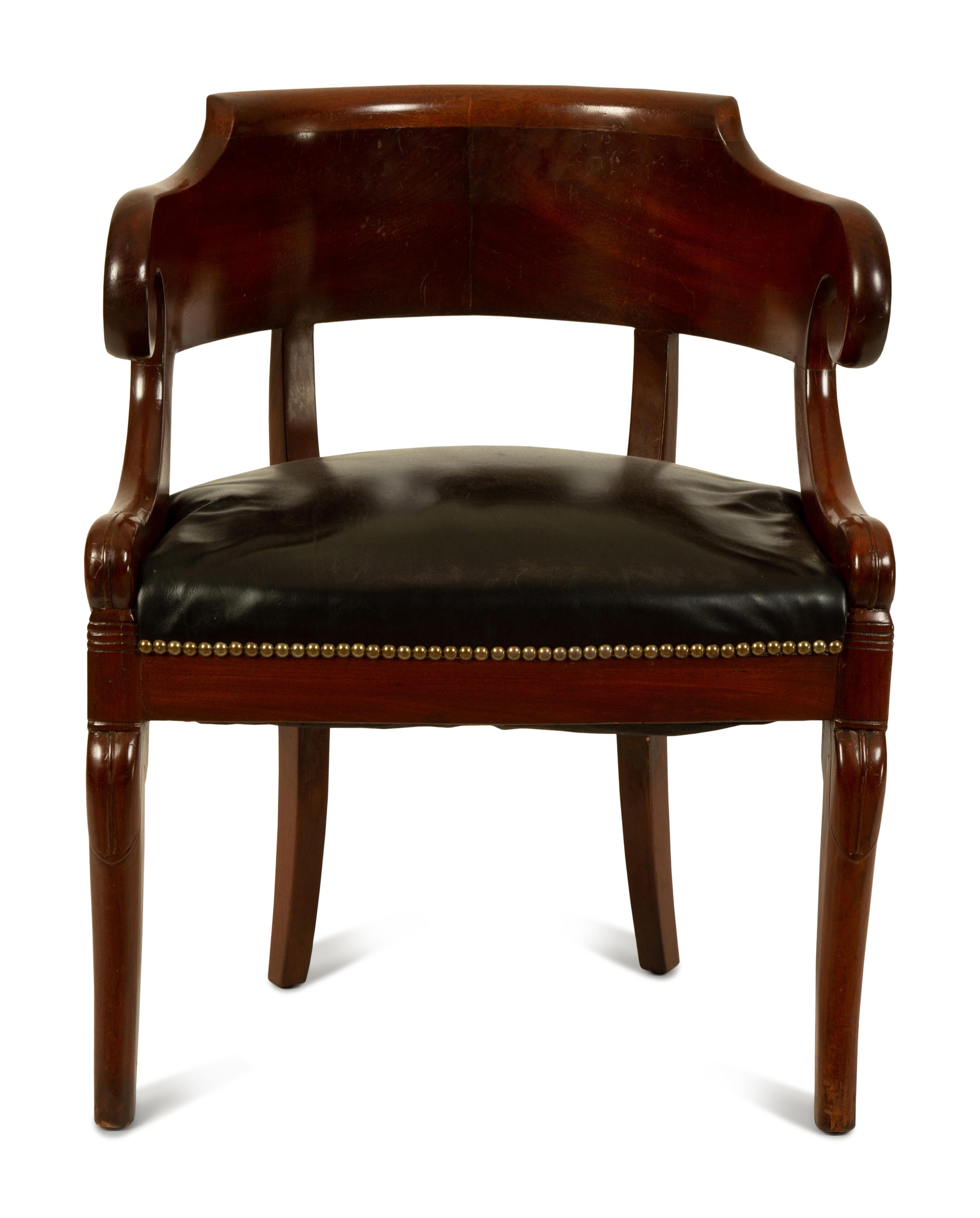 A Regency Mahogany Desk Chair — 19TH CENTURY