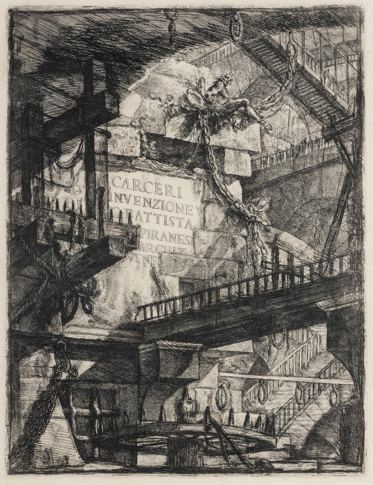 Plate I and Plate III from Carceri d'Invenzione
