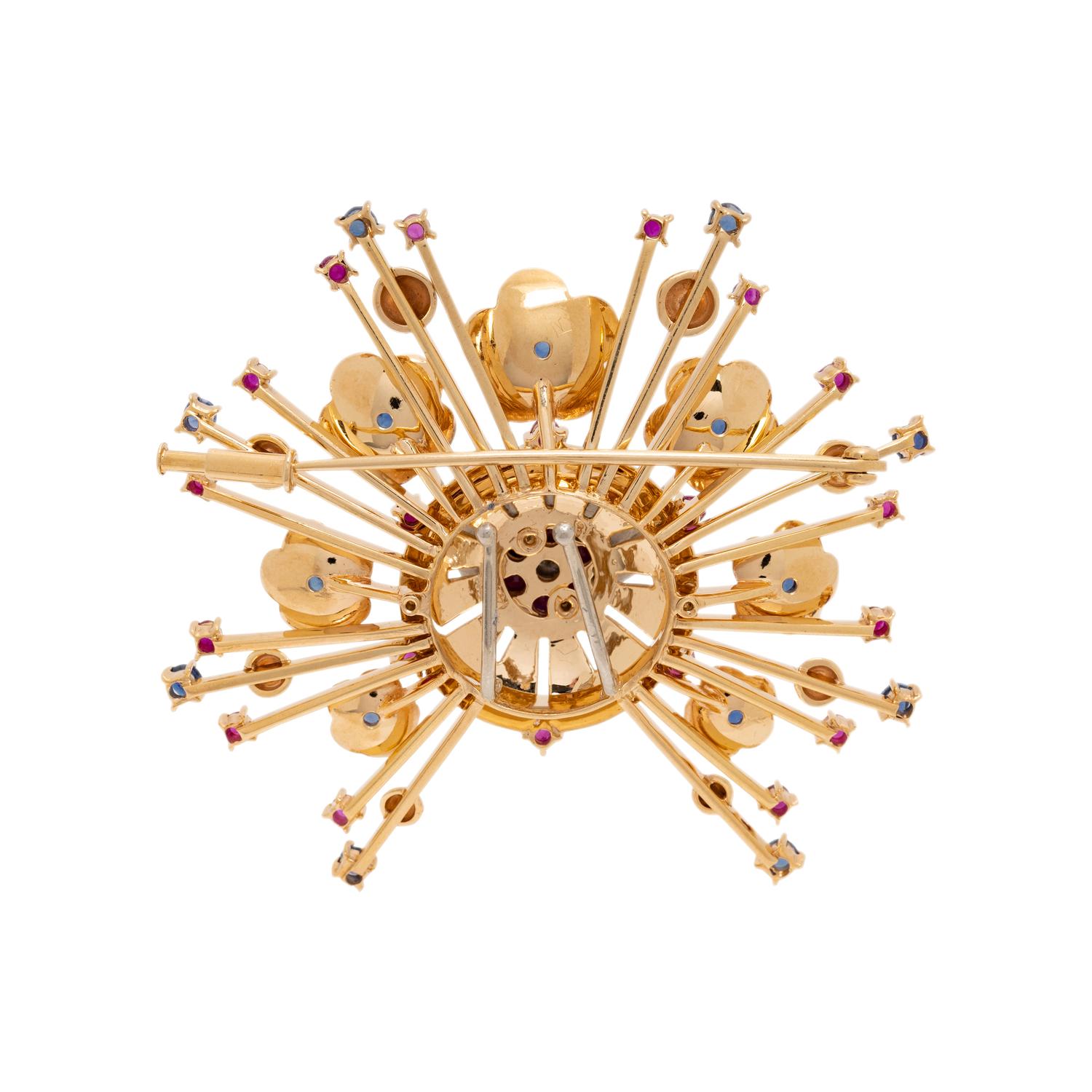 RETRO, YELLOW GOLD, DIAMOND, RUBY AND SAPPHIRE SET