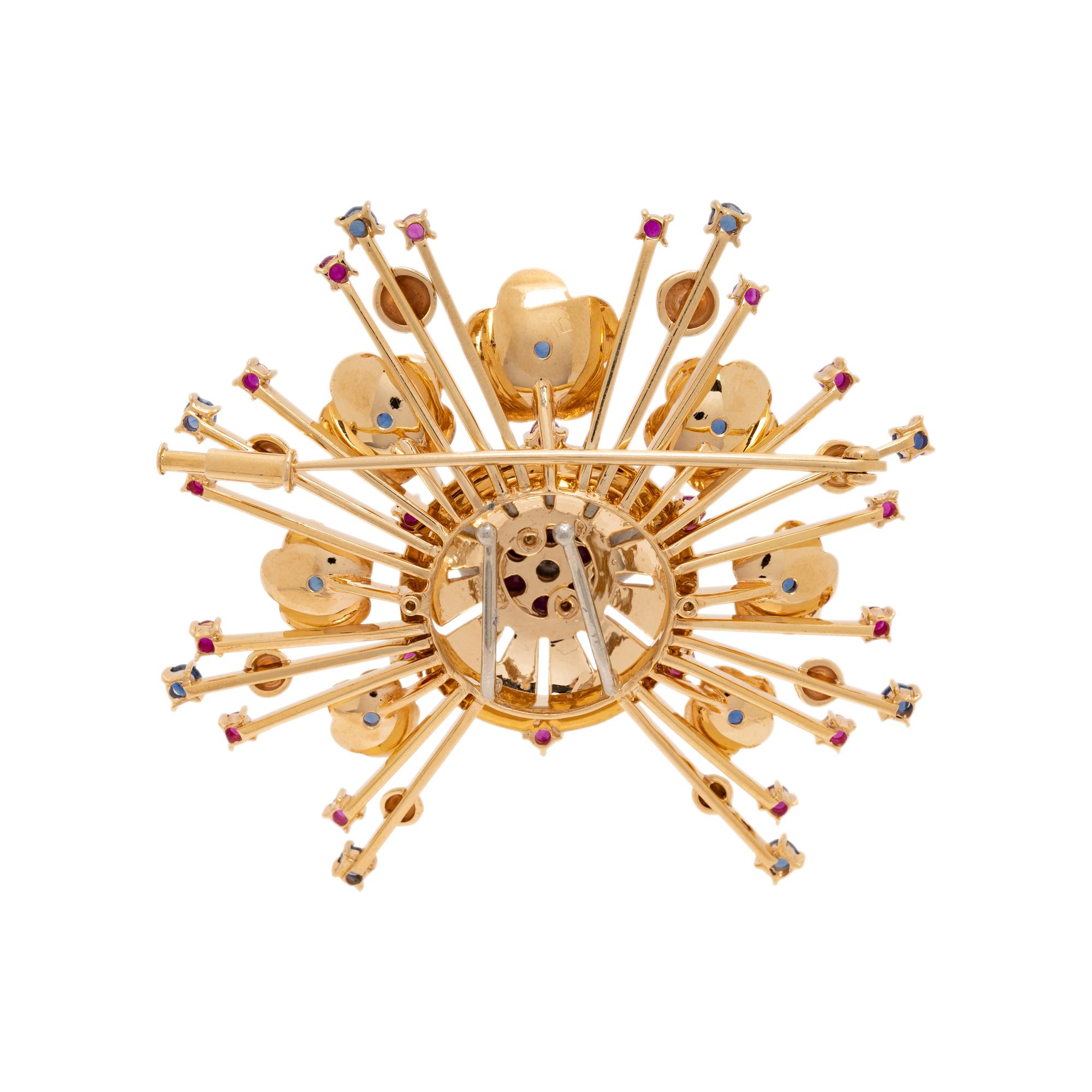 RETRO, YELLOW GOLD, DIAMOND, RUBY AND SAPPHIRE SET