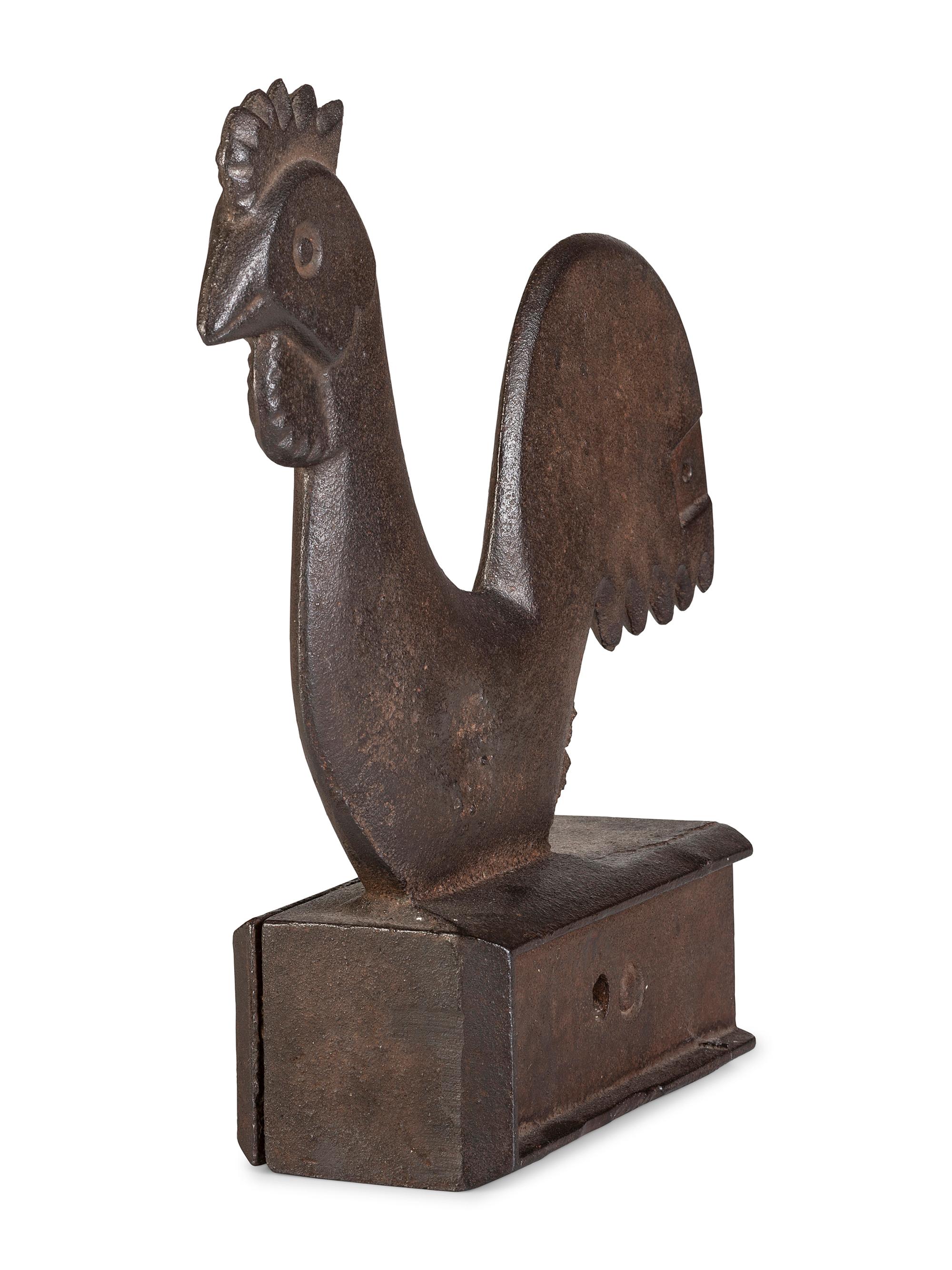 A Cast Iron Rooster Windmill Weight