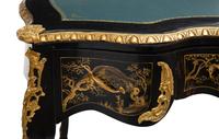 A Louis XV Style Gilt Metal Mounted Black and Gilt-Japanned Bureau Plat