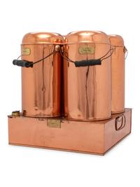 Three Sets of American Copper Mudge Canners