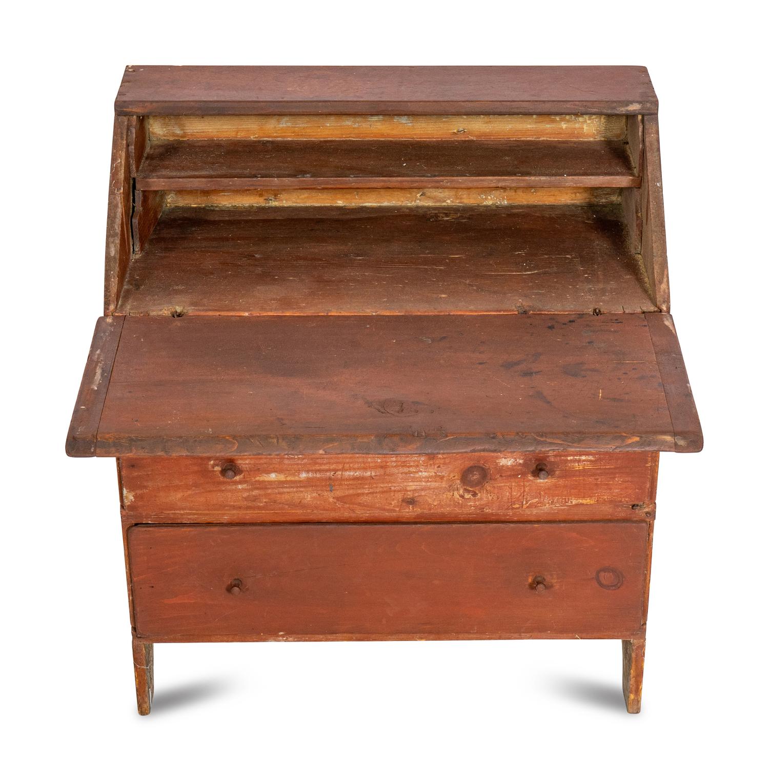 A Federal Red-Stained Child's Slant-Front Desk