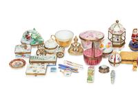 A Collection of Limoges Painted Porcelain Miniature Boxes