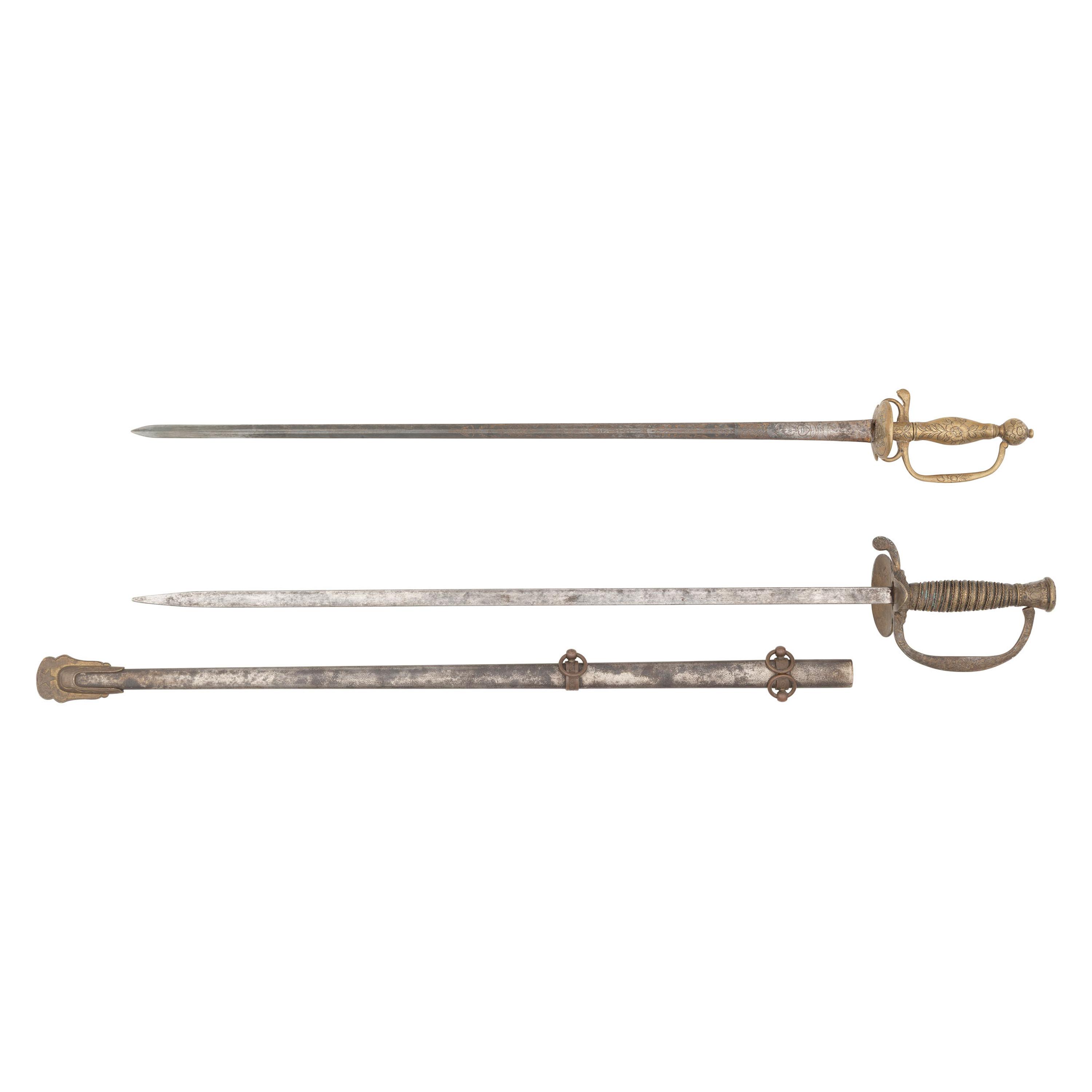 Two Children's Swords: Brass Hilted Small Sword and 1860 Staff & Field Style