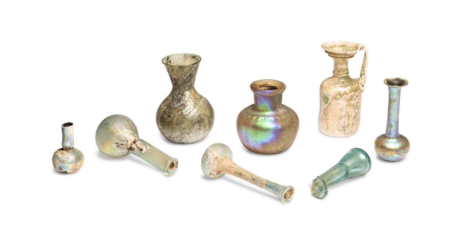Eight Roman Glass Vessels