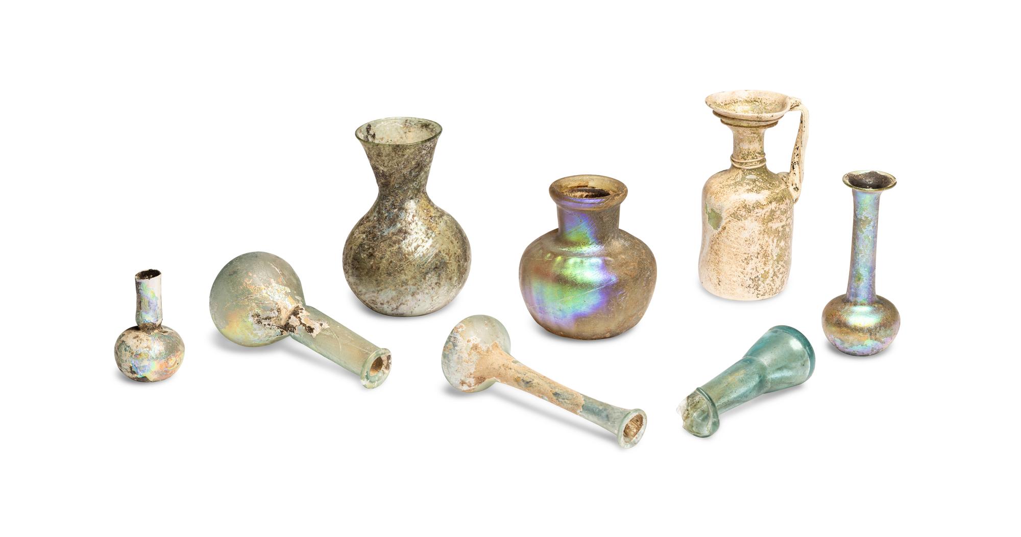 Eight Roman Glass Vessels