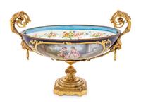 A Sèvres Style Gilt Bronze Mounted Porcelain Bowl