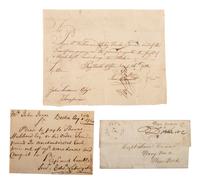 7 18th-century documents. [With:] PORTER, David (1780-1843). Postal cover signed ("D. Porter").