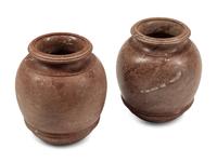 A Pair of Turned Marble Vases