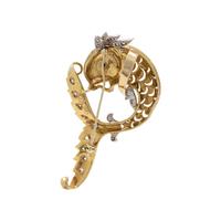 YELLOW GOLD AND DIAMOND FISH PENDANT/BROOCH