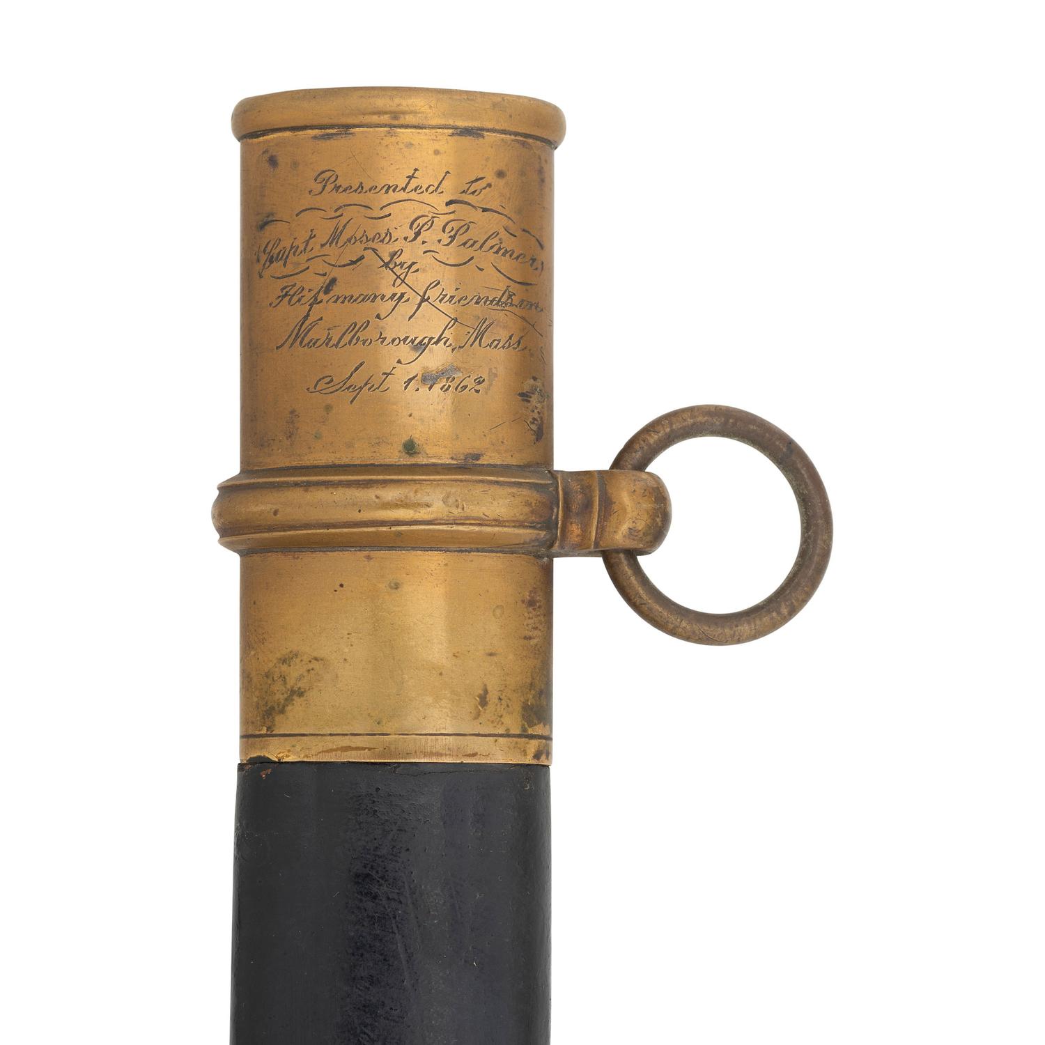 Ames Model 1850 Foot Officer's Sword Presented to Captain Moses Palmer - 13th Mass Infantry - Wounded at 2nd Bull Run and Gettysburg