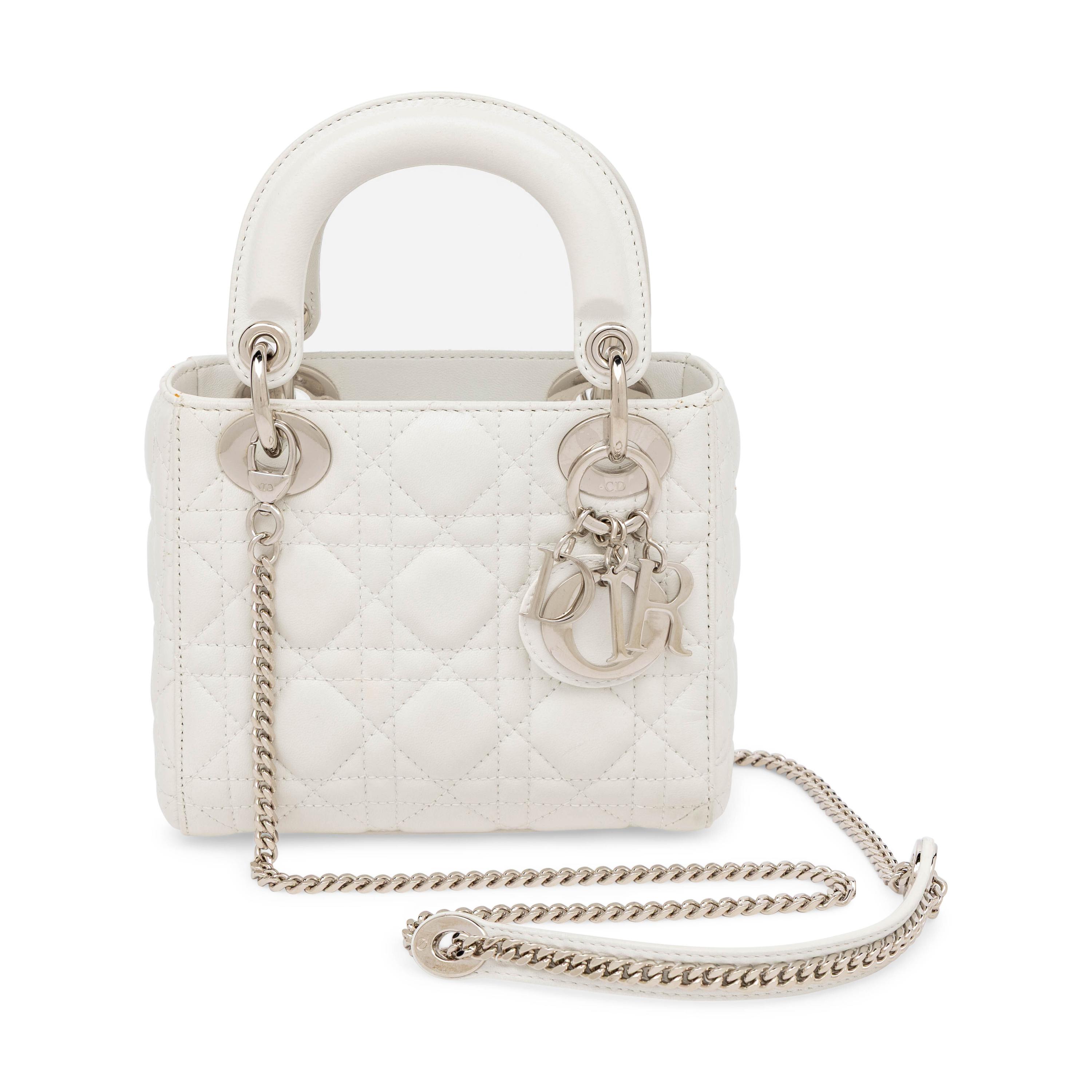 Christian Dior, Mini Lady Dior in White Leather