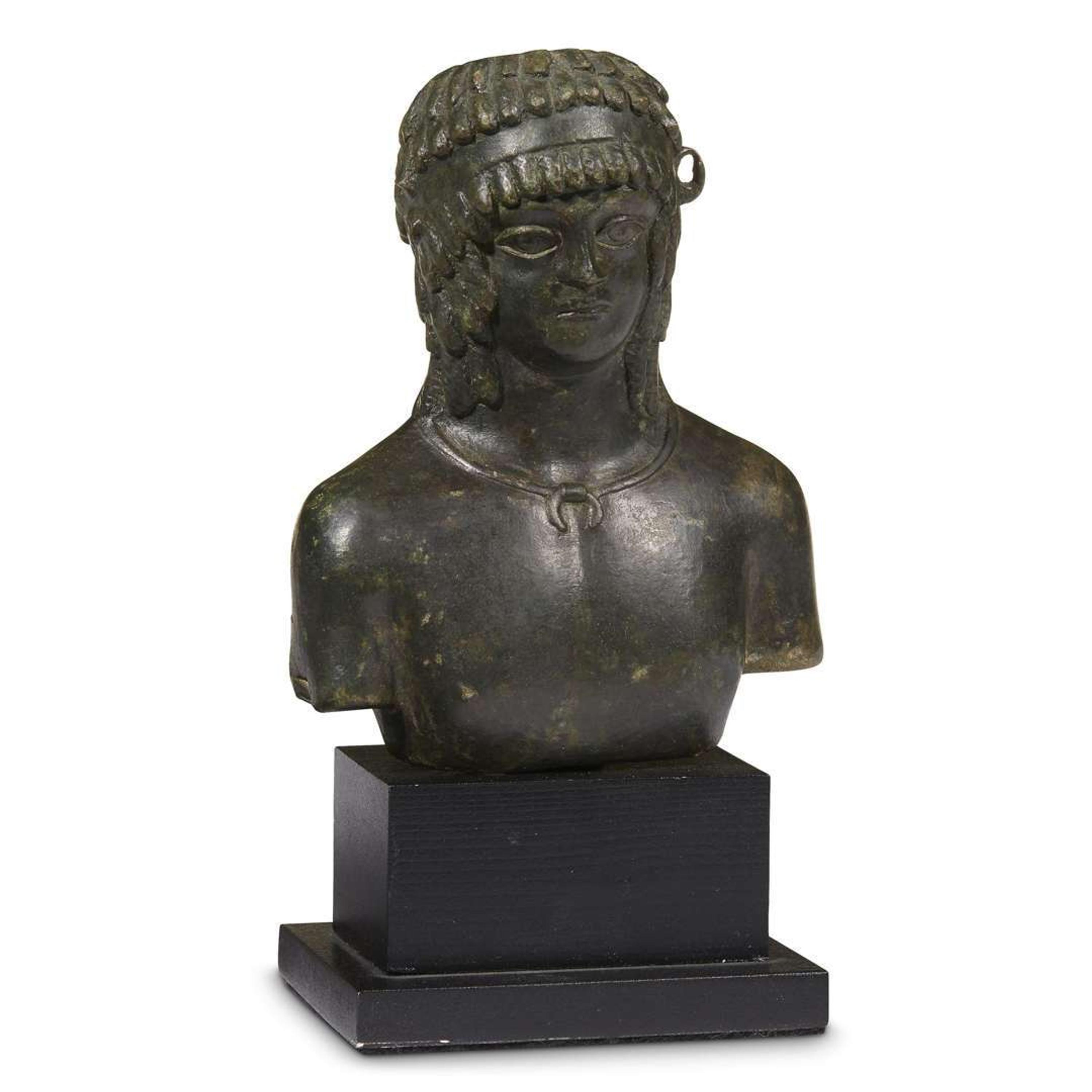 ROMAN BALSAMARIUM IN THE FORM OF A BUST OF ANTINOUS 2nd Century AD