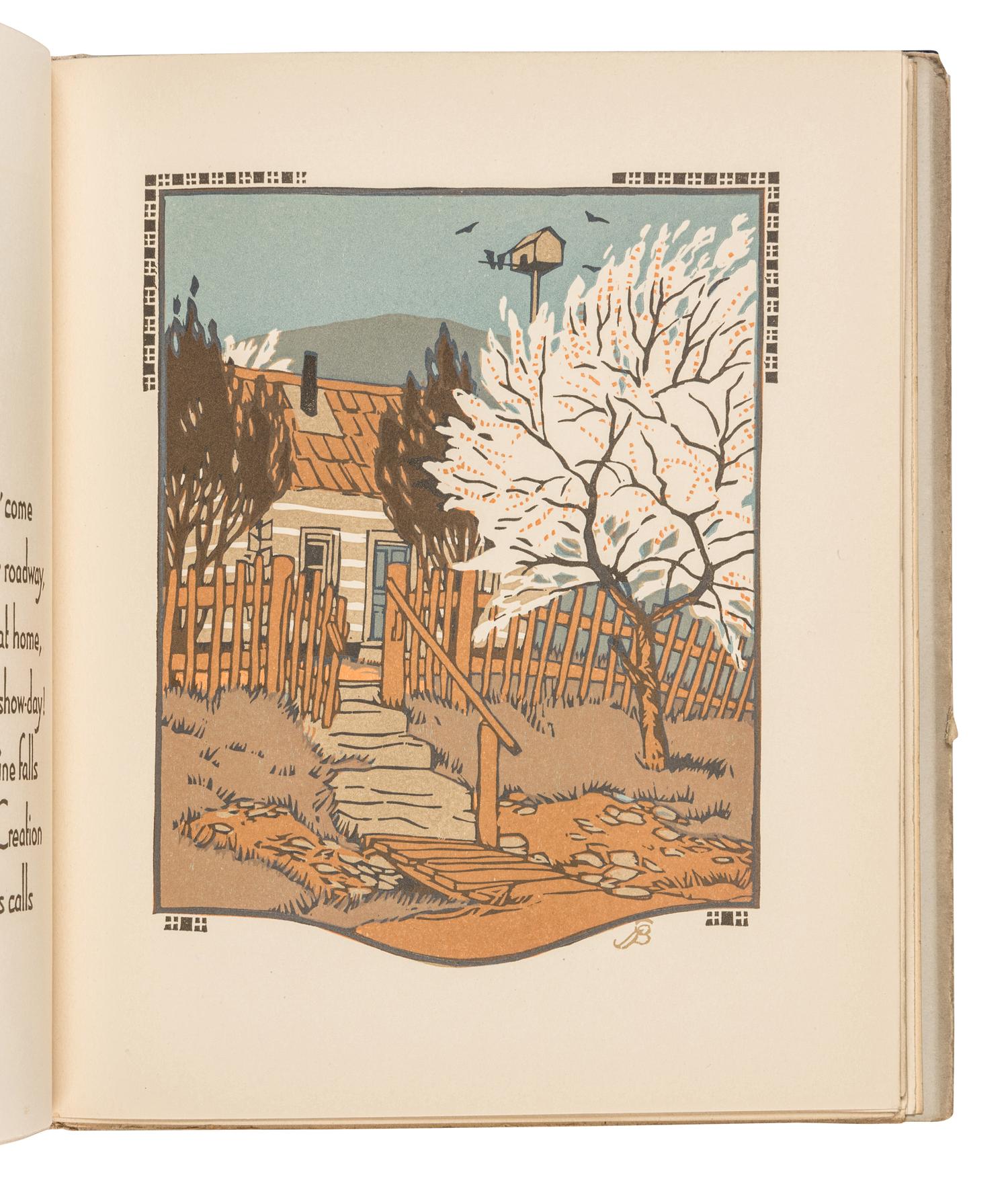 RILEY, James Whitcomb (1849-1916), and Gustave BAUMANN (1881-1971), illustrator. All the Year Round . Indianapolis: The Bobbs Merrill Company, 1912.