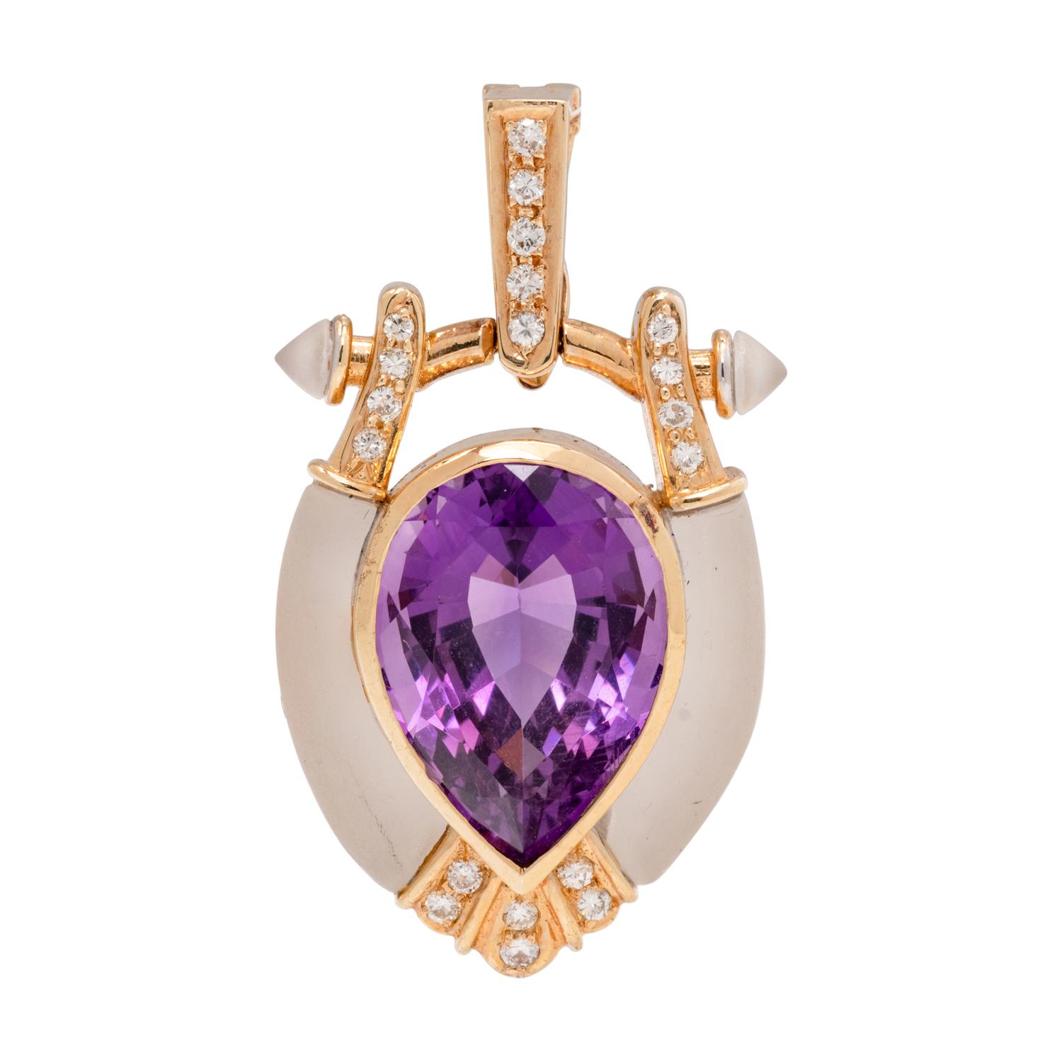 AMETHYST AND DIAMOND PENDANT